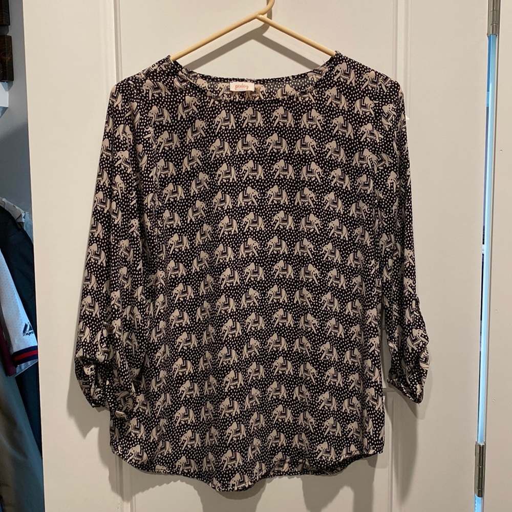 Elephant print work blouse